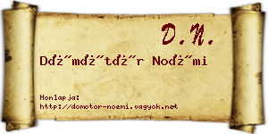 Dömötör Noémi névjegykártya