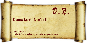 Dömötör Noémi névjegykártya